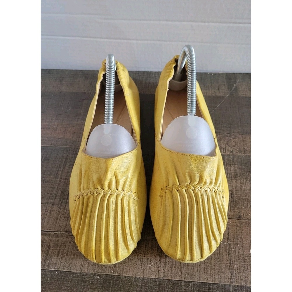 Chocolate Blu Size 8.5 Cam2 Yellow Leather Cinched Flat Balletcore